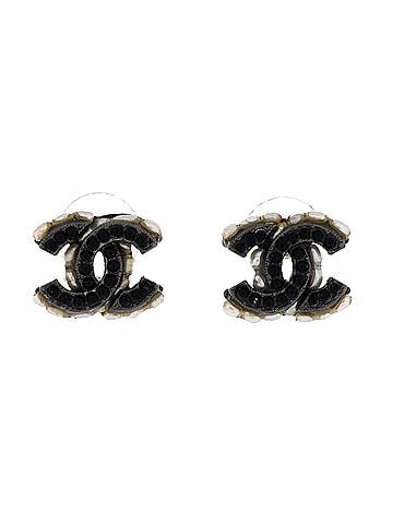 Chanel CC Stud Earrings Metal with Faux Pearls and Crystals (view 1)