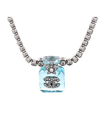 Chanel CC Star Perfume Bottle Pendant Necklace Metal with Resin and Crystals (view 1)