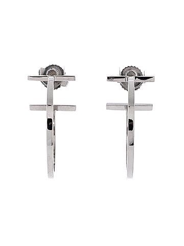 Tiffany & Co. T Wire Hoop Earrings 18K White Gold Medium (view 1)