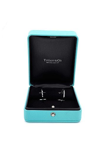 Tiffany & Co. T Wire Hoop Earrings 18K White Gold Medium (view 2)