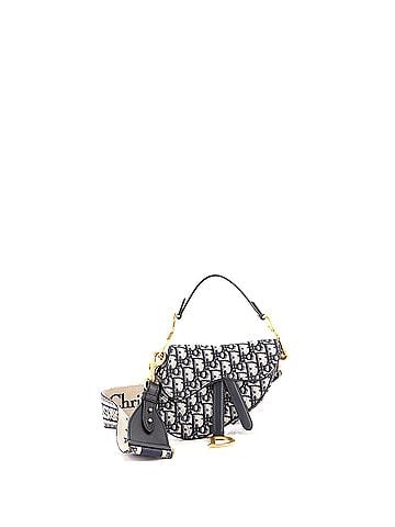 Christian Dior Saddle Handbag with Strap Oblique Canvas Mini (view 1)
