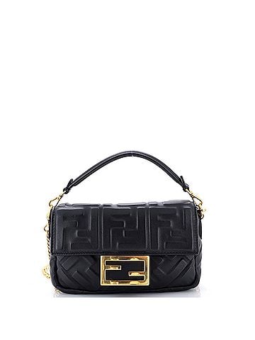 Fendi Baguette NM Bag Zucca Embossed Leather Mini (view 1)