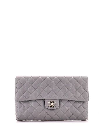Chanel Classic Flap Clutch Quilted Caviar (view 1)