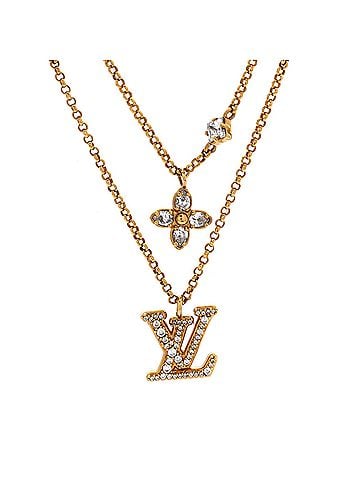 Louis Vuitton Lady LV Necklace Metal with Crystals (view 1)