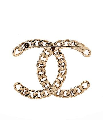 Chanel CC Chain Brooch Metal with Crystals (view 2)