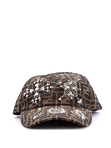 Fendi Logo Baseball Cap Embellished Zucca Canvas (view 1)