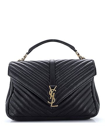 Saint Laurent Classic Monogram College Bag Matelasse Chevron Leather Large (view 1)