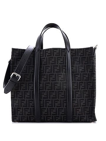 Fendi Convertible Open Tote Zucca Jacquard Fabric and Leather Large (view 1)