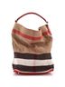 Burberry Red Brown Ashby Bag House Check Canvas Medium One size - photo 1