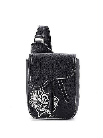 Christian Dior Stussy Saddle Messenger Pouch Leather with Applique (view 1)