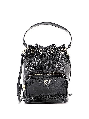 Prada Drawstring Pocket Bucket Bag Patent Small (view 1)