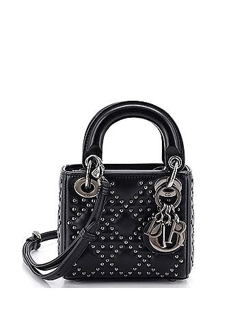 Christian Dior Lady Dior Bag Pearl Cannage Studded Lambskin Micro (view 1)