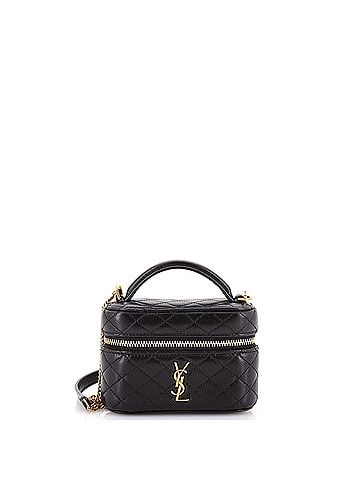 Saint Laurent Gaby Zip Around Vanity Bag Quilted Leather Micro (view 1)