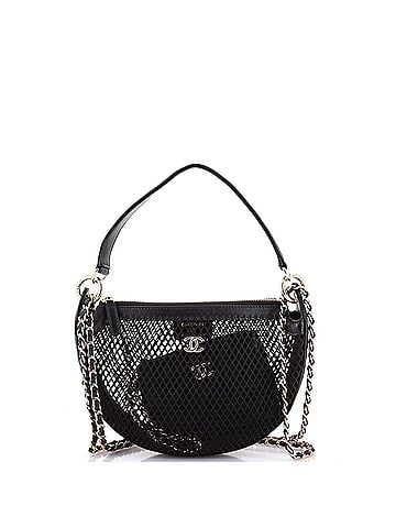 Chanel Half Moon Clutch with Chain Mesh with Quilted Lambskin (view 1)