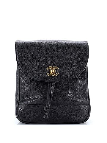 Chanel Vintage Triple Stitched CC Flap Backpack Caviar Small (view 1)