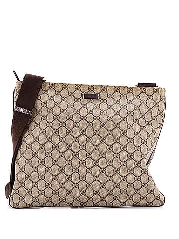 Gucci Zip Top Messenger Bag GG Coated Canvas Large (view 1)