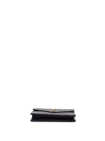 Saint Laurent Classic Monogram Wallet on Chain Matelasse Chevron Leather Small (view 2)
