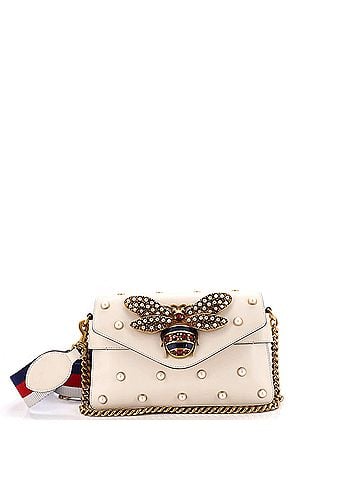 Gucci Broadway Pearly Bee Shoulder Bag Embellished Leather Mini (view 1)
