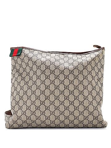 Gucci Web Loop Flat Messenger GG Coated Canvas Large (view 1)