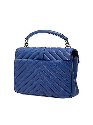 Saint Laurent Saint Laurent YSL Logo Chain Handbag Shoulder Bag 2-Way 392737 Blue Leather Women's SAINT LAURENT (view 2)
