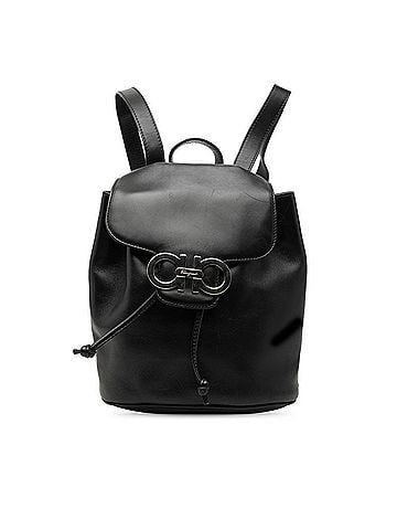 Salvatore Ferragamo Salvatore Ferragamo Double Gancini Mini Backpack Daypack DJ-216258 Black Leather Women's (view 1)