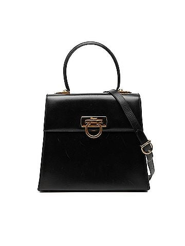 Salvatore Ferragamo Salvatore Ferragamo Gancini Handbag Shoulder Bag 2-Way Black Leather Women's (view 1)