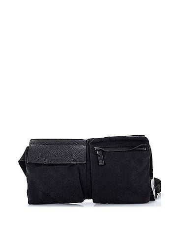 Gucci Vintage Double Belt Bag GG Canvas with Leather Small (view 1)