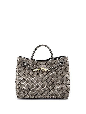 Bottega Veneta Andiamo Top Handle Bag Intrecciato Suede Small (view 1)