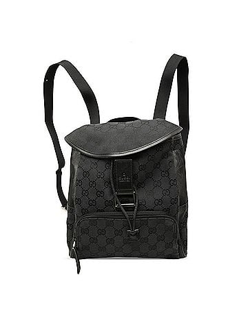 Gucci Gucci GG Canvas Backpack 019 0352 Black Leather Women's GUCCI (view 1)
