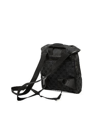 Gucci Gucci GG Canvas Backpack 019 0352 Black Leather Women's GUCCI (view 2)