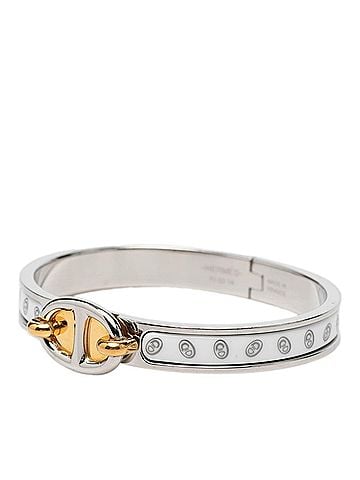 Hermès Hermes Mini Clic Clac PM Chaine d'Ancre Bracelet Bangle Silver Gold White Metal Plated Women's HERMES (view 2)