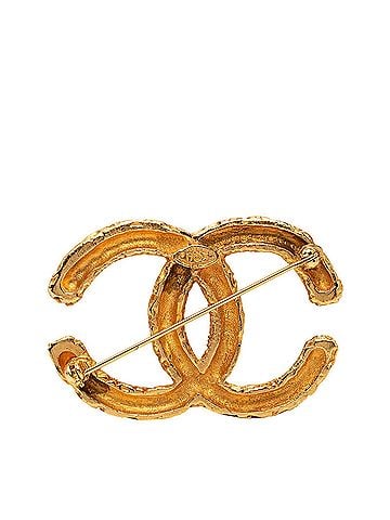 Chanel Chanel Coco Mark Lava Motif Vintage Brooch 93A Gold Plated Women's CHANEL (view 2)