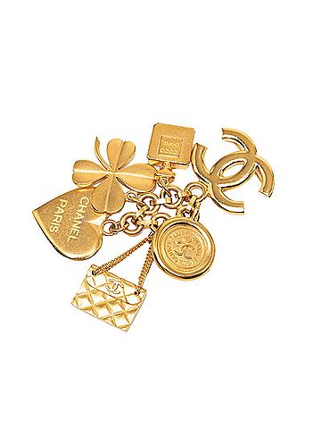 Chanel Chanel Coco Mark Heart Clover Matelassé Perfume Bottle Motif Vintage Brooch 95A Stamp Gold Plated Women's CHANEL (view 1)
