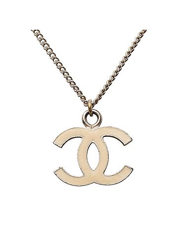 Chanel Chanel Coco Mark Chain Pendant Necklace, 07A Stamp, Silver Metal Rhinestone, Women's CHANEL (view 2)