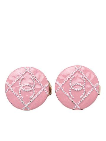Chanel Chanel Coco Mark Earrings, Gold and Pink Plated, Women's CHANEL (view 1)
