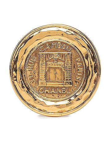 Chanel Chanel 31 Rue Cambon Vintage Round Brooch Gold Plated Women's CHANEL (view 1)