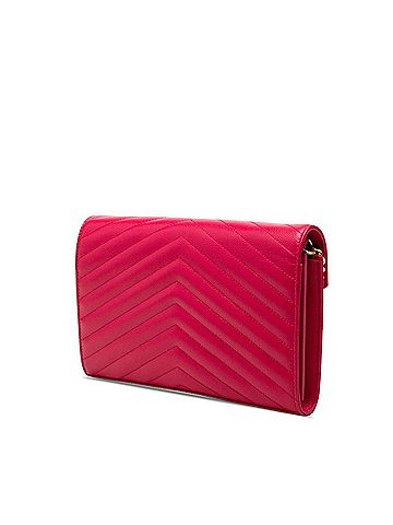 Saint Laurent Saint Laurent Cassandra Classic Crossbody Chain Wallet Shoulder Bag with YSL Logo, 377828, Pink Leather, Women's. (view 2)