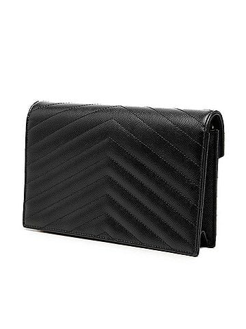 Saint Laurent Saint Laurent Cassandra Envelope YSL Logo Chain Shoulder Bag GNC742920 Black Gold Leather Women's SAINT LAURENT (view 2)