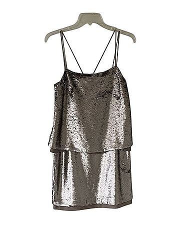 Banana Republic Silver Sequin Dress Cocktail Dress (view 1)