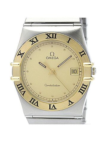 Omega OMEGA Constellation 18K Gold Steel Quartz Mens Watch 396.1070 Polished (view 1)