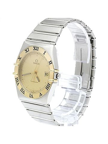 Omega OMEGA Constellation 18K Gold Steel Quartz Mens Watch 396.1070 Polished (view 2)
