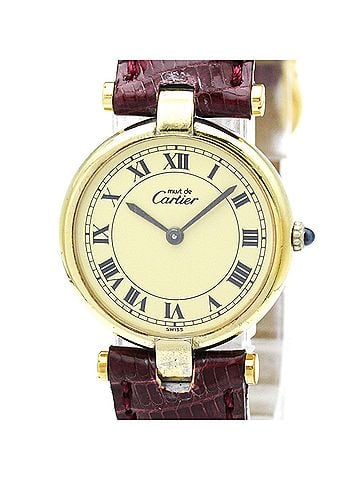 Cartier CARTIER Must Vendome Gold Plated Leather Quartz Ladies Watch (view 1)