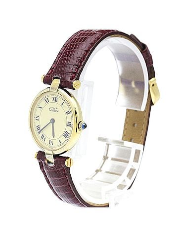 Cartier CARTIER Must Vendome Gold Plated Leather Quartz Ladies Watch (view 2)