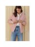 Wrap 100% Cotton Solid Stripes Pink Jacket Size 14 - photo 11