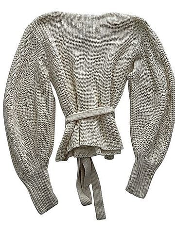 Sea New York Quiet Luxury Cream Tie-Waist Balloon Sleeve Sweater Sweater Vest (view 2)