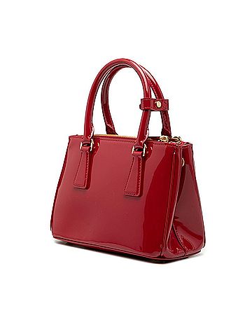 Prada Prada Galleria Triangle Logo Plate Mini Handbag Shoulder Bag 2WAY 1BA906 Red Patent Leather Women's PRADA (view 2)