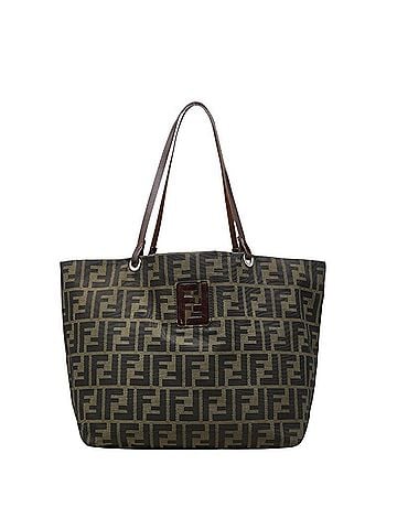 Fendi Fendi Zucca Tote Bag Handbag Khaki Brown Canvas Leather Women's FENDI (view 1)