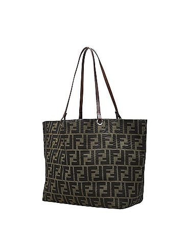 Fendi Fendi Zucca Tote Bag Handbag Khaki Brown Canvas Leather Women's FENDI (view 2)