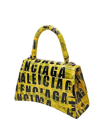 Balenciaga Balenciaga Hourglass S Handbag Shoulder Bag 2-Way Top Handle 593546 Yellow Black Leather Tape Women's BALENCIAGA (view 2)