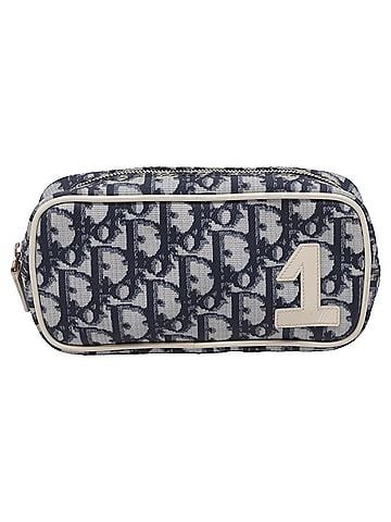 Christian Dior Dior Monogram Girly Trotter Cosmetic Pouch in Blue Canvas (view 1)